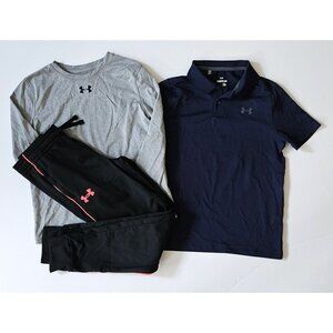 Under Armour Boys UA Polo Shirt Tee T-Shirt Top Pants Jogger Athletic Lot